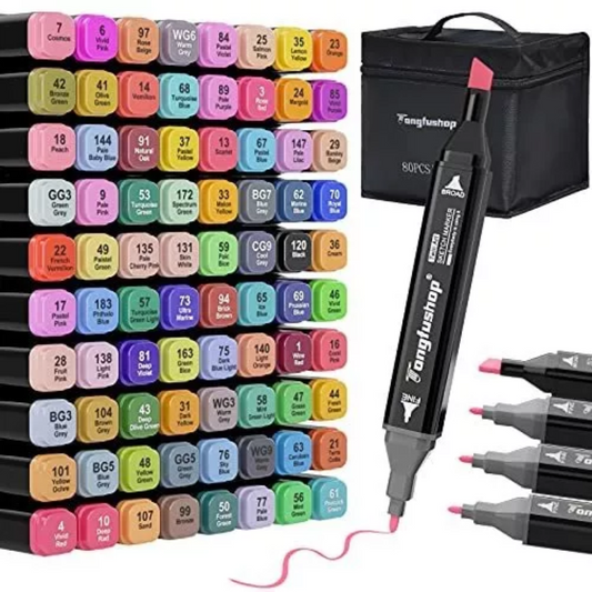 Set X80 Marcadores De Dibujo De Colores