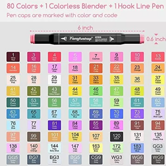 Set X80 Marcadores De Dibujo De Colores