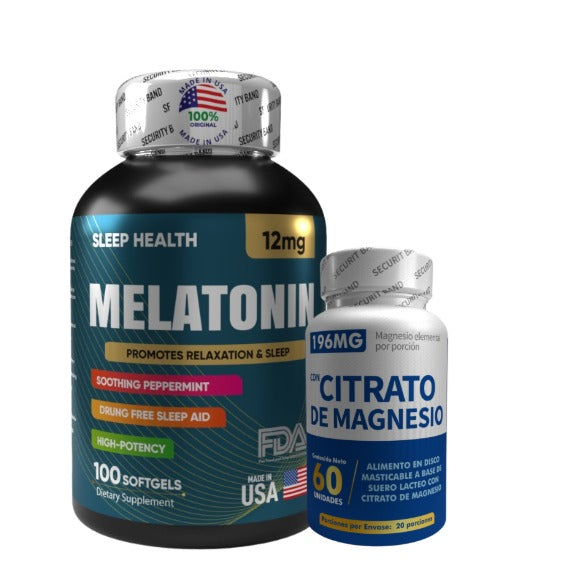 Combo Melatonina Citrato De Mg X 60